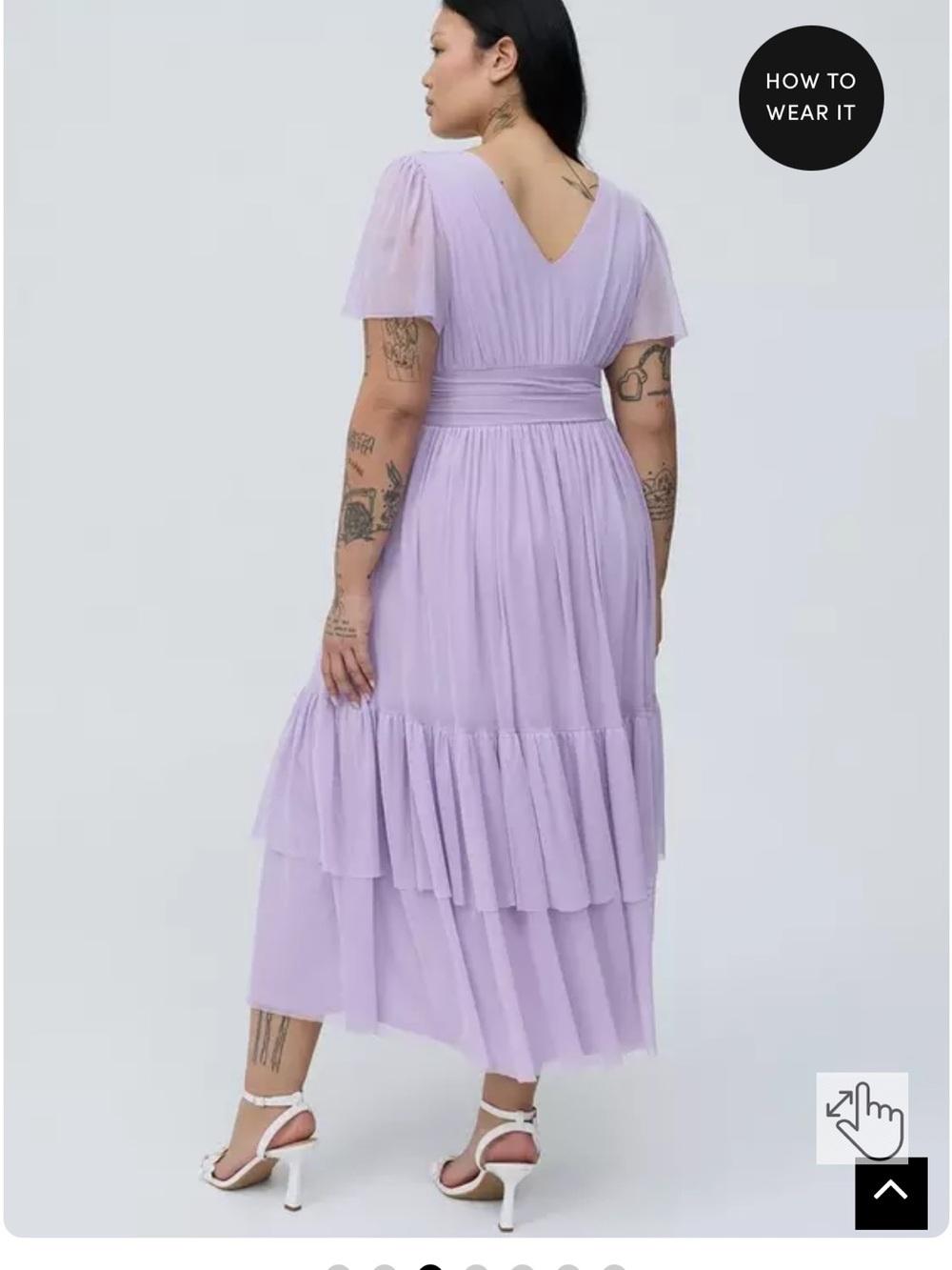 Mesh Flutter Sleeve Maxi Dress - Lavender - Picture 3 of 6